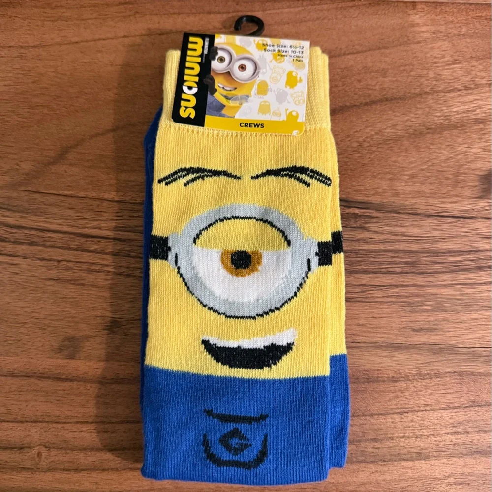 Despicable Me‎ MINIONS Novelty Crew Socks | 2-Pairs | NWT